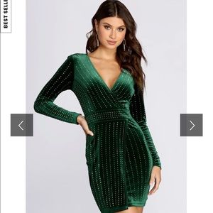 ALEXA VELVET WRAP DRESS